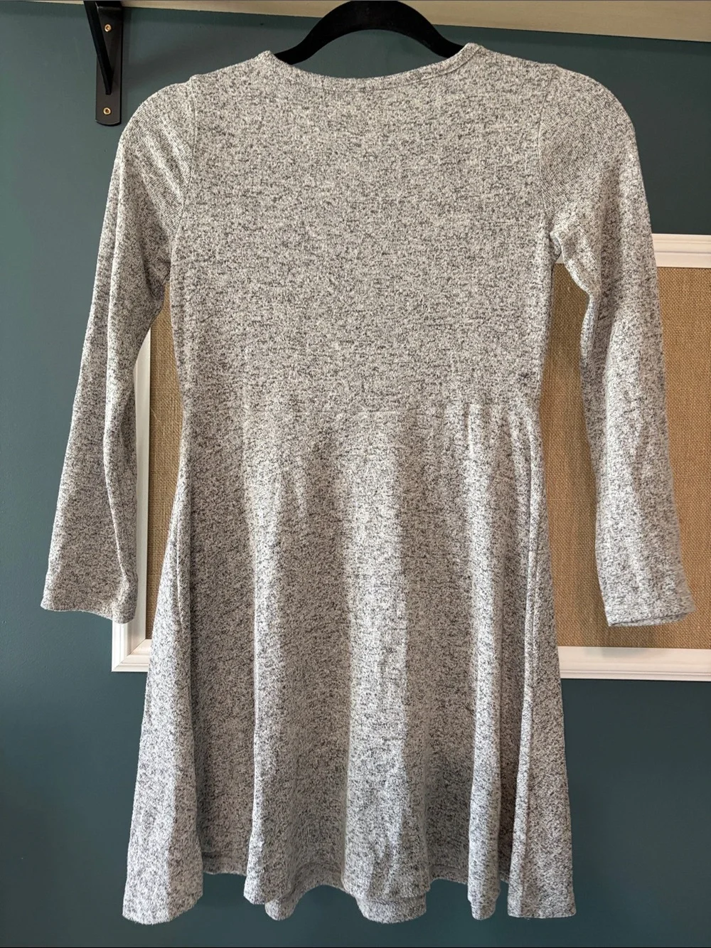 OshKosh B'gosh Heather Gray Knit Dress with Floral Embroidery